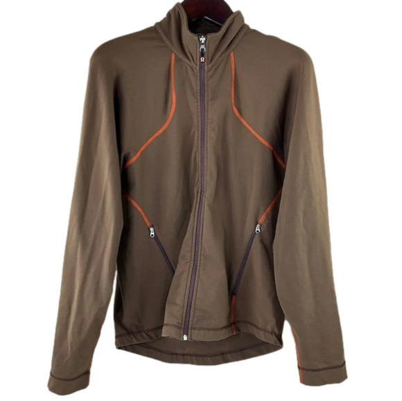 LuluLemon Men’s Brown Long Sleeve Full Zip Performance  wear Jacket - Picture 1 of 11